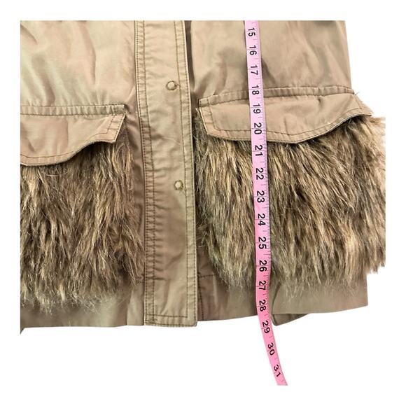 Anthropologie Utility Faux Fur Pockets Jacket Cotton Boho Fall Statement XS - Picture 8 of 15